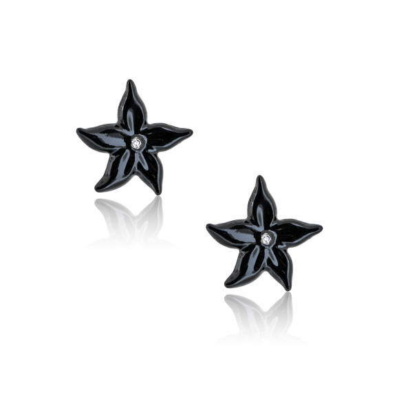 Black Starfish Diamond Earrings