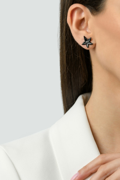 Anastasia Kessaris Black Starfish Diamond Earrings