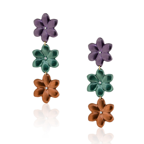 Anastasia Kessaris Sea Flower Diamond Dangle Earrings