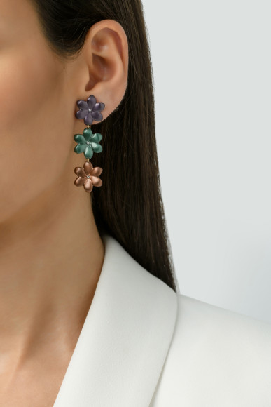 Anastasia Kessaris Sea Flower Diamond Dangle Earrings