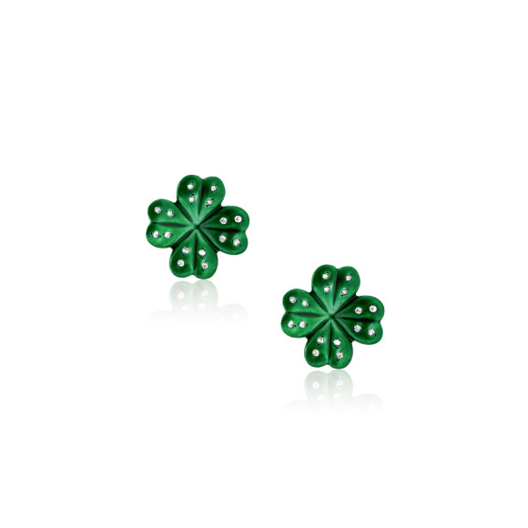 Anastasia Kessaris Small Sea Clover Diamond Earrings