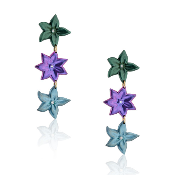 Anastasia Kessaris Sea Life Diamond Dangle Earrings