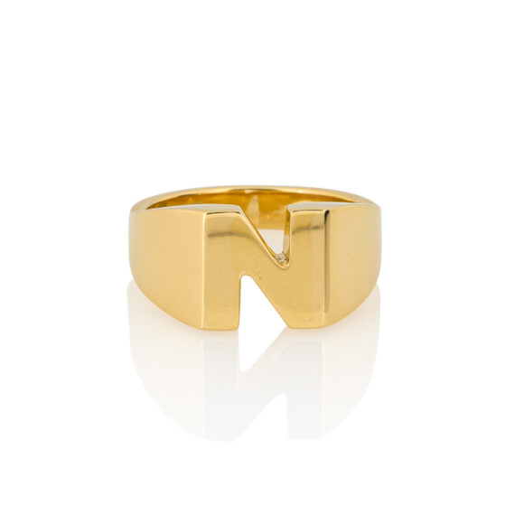 N Custom Gold Ring