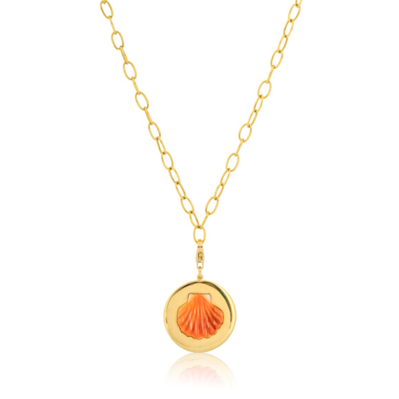 Golden Shell Pendant Necklace