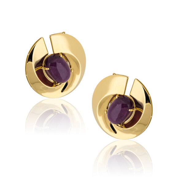 Golden Dawn Rubellite Earrings