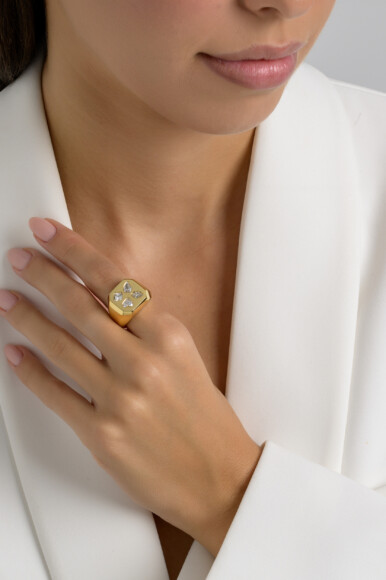 Diamond Quartet Ring