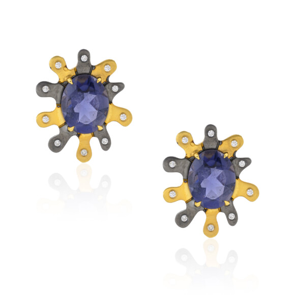 Iolite Starburst Earrings
