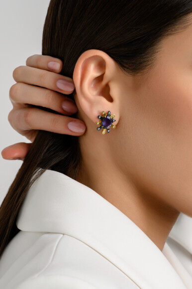 Iolite Starburst Earrings