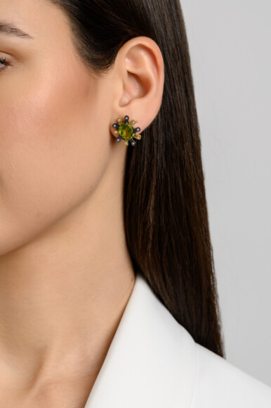 Peridot Starburst Earrings