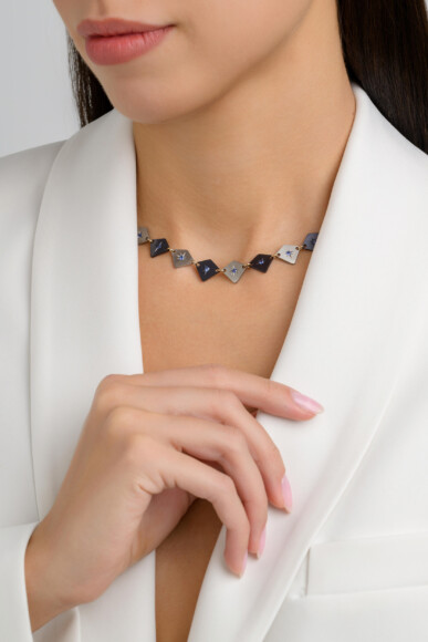 Aveline Sapphire Titanium Necklace