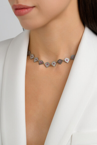 Aveline Ruby Titanium Necklace