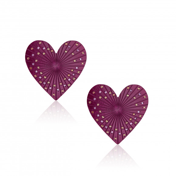 A.ER.AP0015_FCH_Anastasia Kessaris_Love Titanium Multicolor Sapphire Earrings