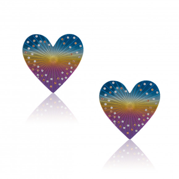 A.ER.AP0015_RAINBOW_Anastasia Kessaris_Rainbow Love Titanium Sapphires Earrings