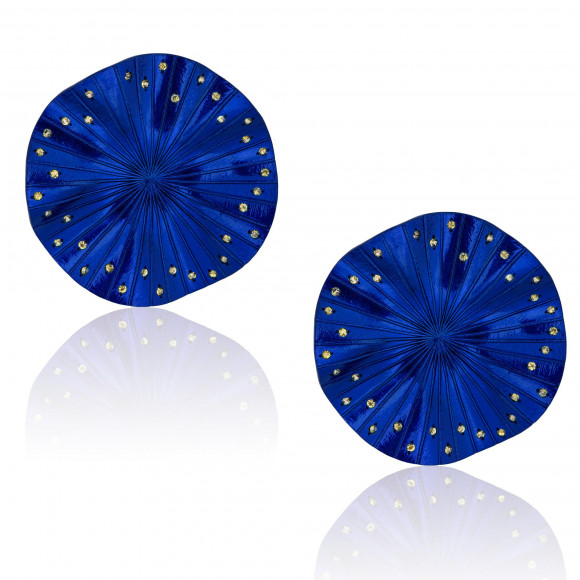 A.ER.AP0020_BLU_Anastasia Kessaris_Disco Clique Blue Titanium Sapphire Earrings