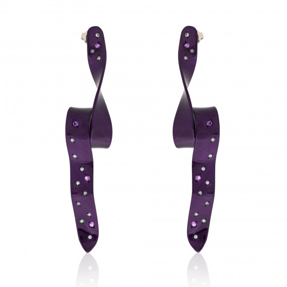 A.ER.AP0087_VLT_Anastasia Kessaris_Stalactite Purple Titanium Sapphire and Amethyst Earrings
