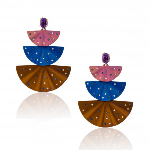 A.ER.MT0040_Anastasia Kessaris_Dancing Geisha Titanium Diamond and Sapphire Earrings