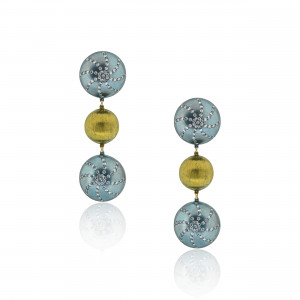Anastasia Kessaris Sea Urchin Shell Diamond Dangle Earrings