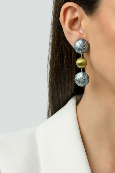 Anastasia Kessaris Sea Urchin Shell Diamond Dangle Earrings