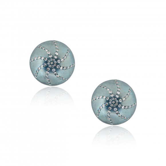 Anastasia Kessaris Sea Urchin Shell Diamond Earrings