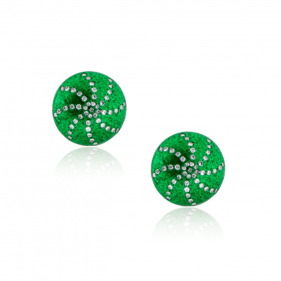 Anastasia Kessaris Sea Urchin Shell Diamond Earrings