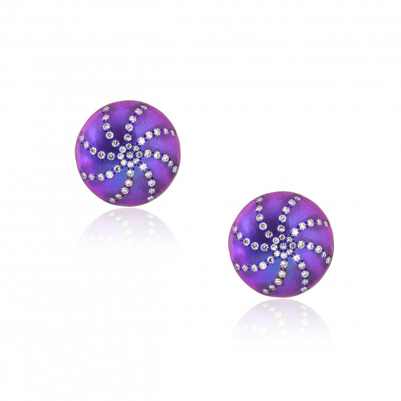 Anastasia Kessaris Sea Urchin Shell Diamond Earrings