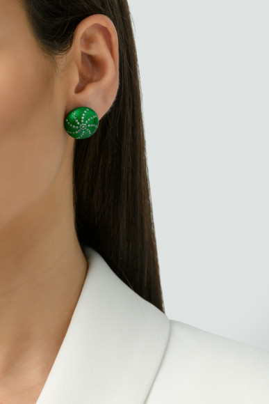 Anastasia Kessaris Sea Urchin Shell Diamond Earrings