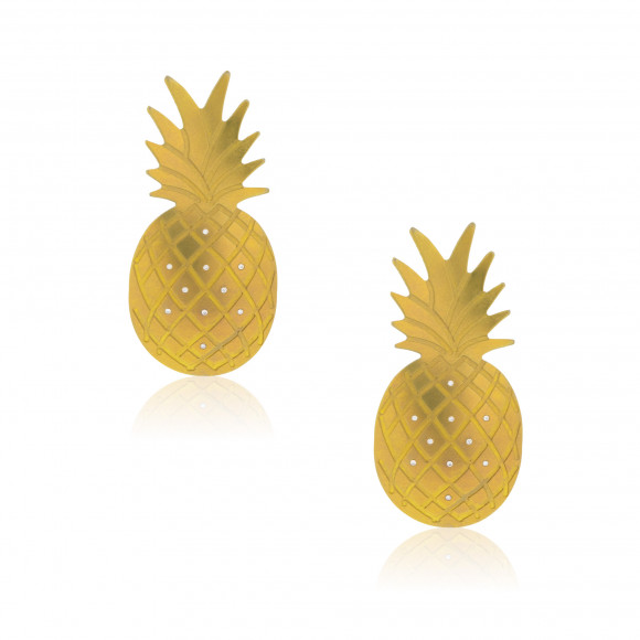 Ananas Titanium Diamond Earrings