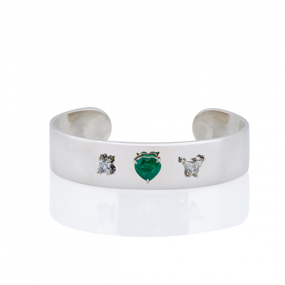 BRP.201311 Anastasia Kessaris Custom Adorned Silver and Gold Bangle