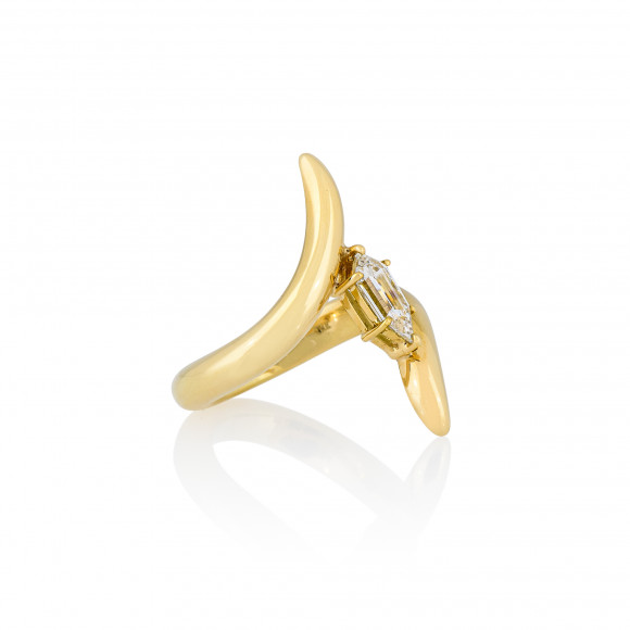 Yellow Gold Wrap Kite Diamond Ring