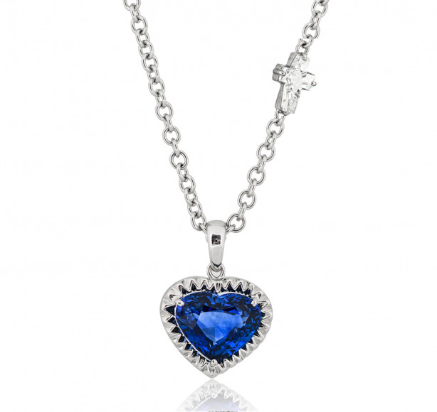 KOP192148_Anastasia Kessaris_Sapphire Heart and Diamond Cross Pendant