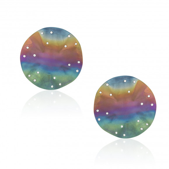Rainbow Eye Candy Titanium Diamond Earrings