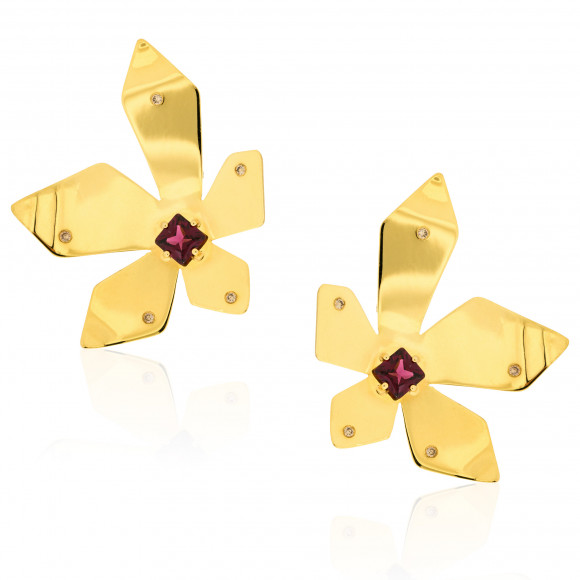 SKP.190266_Anastasia Kessaris_Flower Power Yellow Gold Tourmaline Earrings
