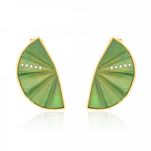 Gold Hug Geisha Titanium, Gold and Diamond Earrings