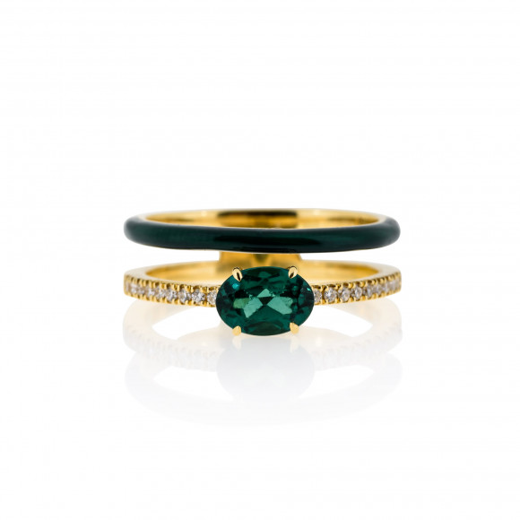 DAE.182793_Anastasia Kessaris_Double Band Gold Enamel Ring