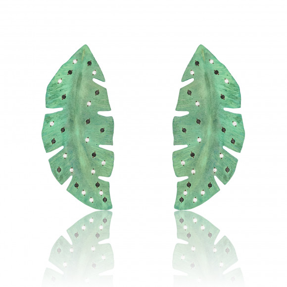 Go Bananas Green Titanium and Diamond Earrings