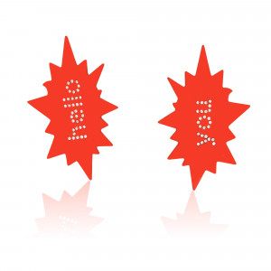 SKE.19072_Anastasia Kessaris_Hello You Red Aluminium Diamond Earrings
