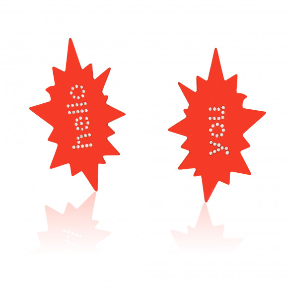 SKE.19072_Anastasia Kessaris_Hello You Red Aluminium Diamond Earrings