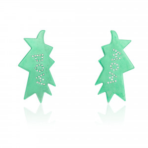 SKE.190726_Anastasia_Kessaris_POW & WOW Green Aluminium Diamond Earrings