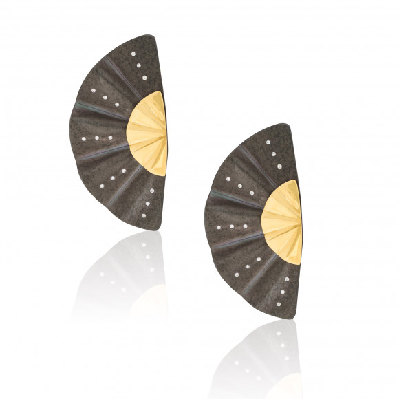 Golden Geisha Titanium and Diamond Earrings
