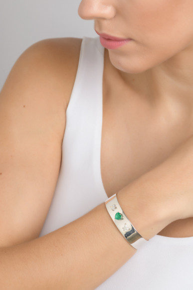 BRP.201311 Anastasia Kessaris Custom Adorned Silver and Gold Bangle