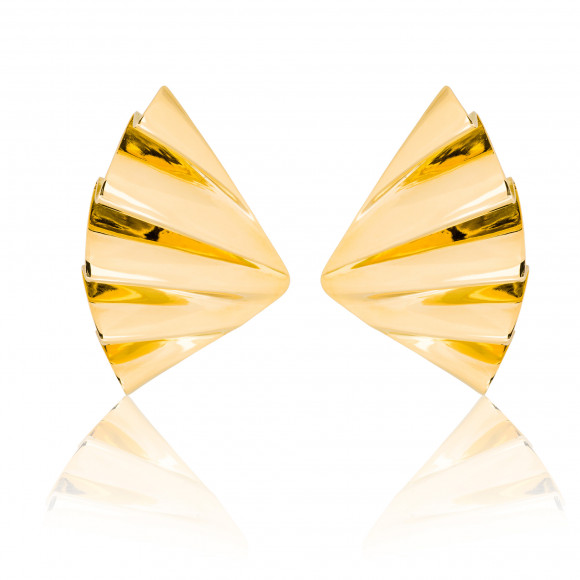 SKP.190077_Anastasia Kessaris_Polished Plisse Yellow Gold Earrings