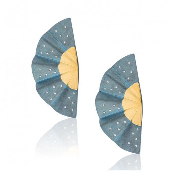 Golden Geisha Titanium and Diamond Earrings