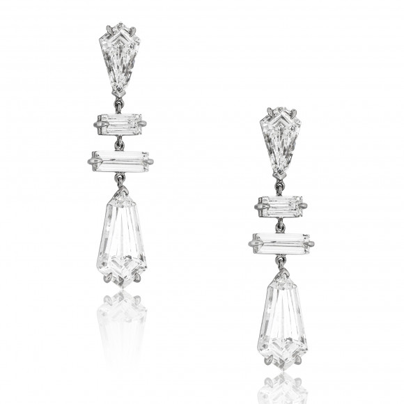 Kite and Baguette Diamond Earrings