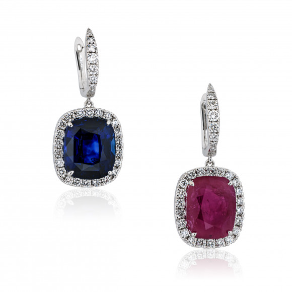 SKP.181773_Anastasia Kessaris_Sapphire and Ruby Radiant Diamond Earrings