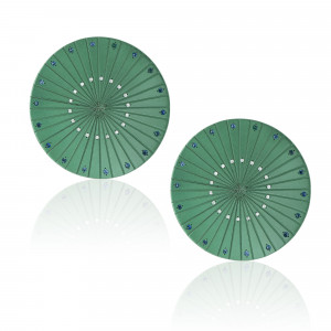 SKP.192010_DSC_5764_Spacecraft Green Titanium Diamond and Sapphire Earrings