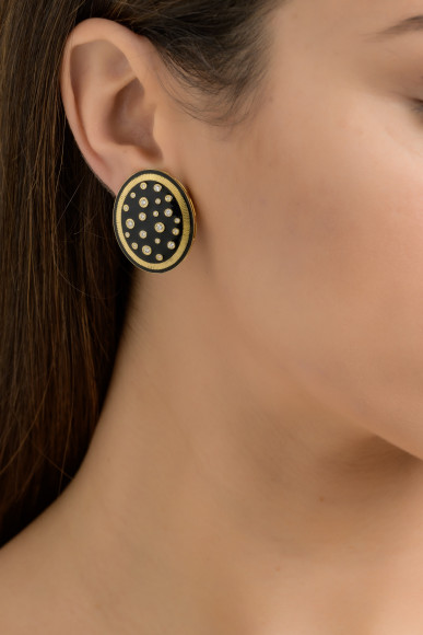 SKP.201334_Anastasia Kessaris_Oval Yellow Gold Diamond Earrings