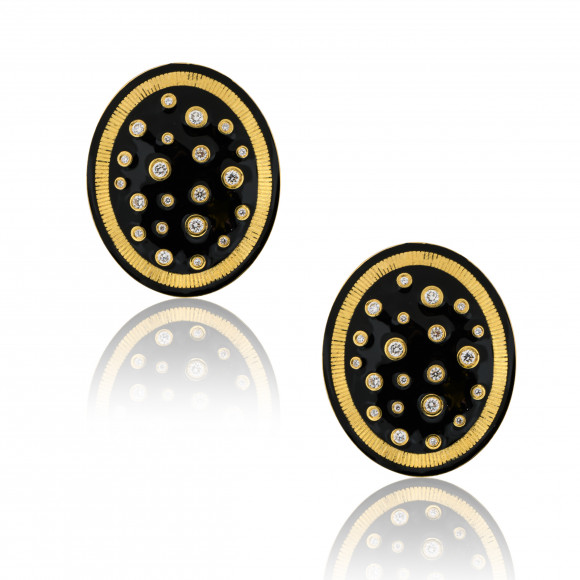 SKP.201334_Anastasia Kessaris_Oval Yellow Gold Diamond Earrings