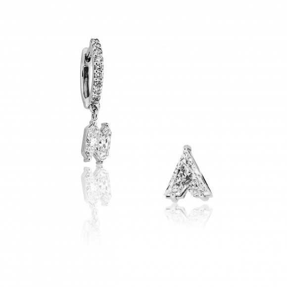 SKP.211738_Anastasia Kessaris Initial Custom Cut Diamond Earrings