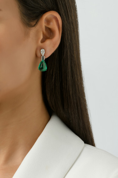SKP.222275_Anastasia Kessaris_Ruby and Emerald Drop Diamond Earrings