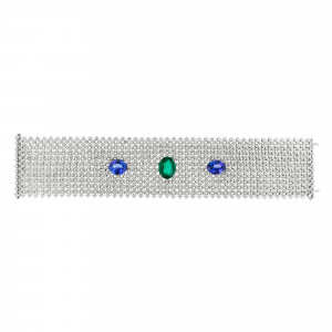 BRE.161290_Anastasia Kessaris_Diamond, Sapphire and Emerald Bracelet